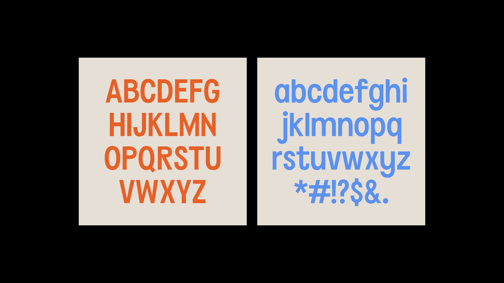 Uppercase and lowercase letter samples