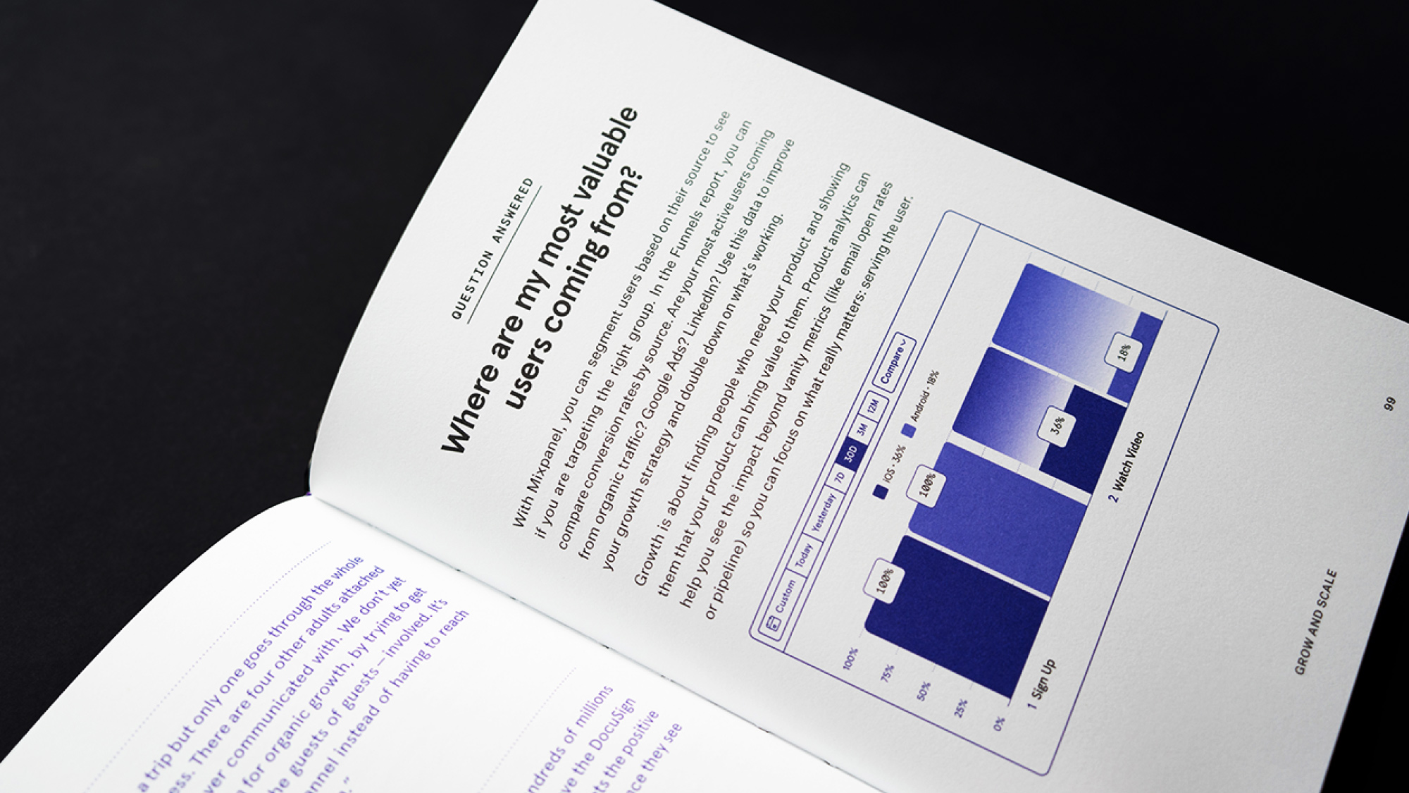 Close up spread of the text on the page highlighing the question: Where are my most valuable users coming from? 