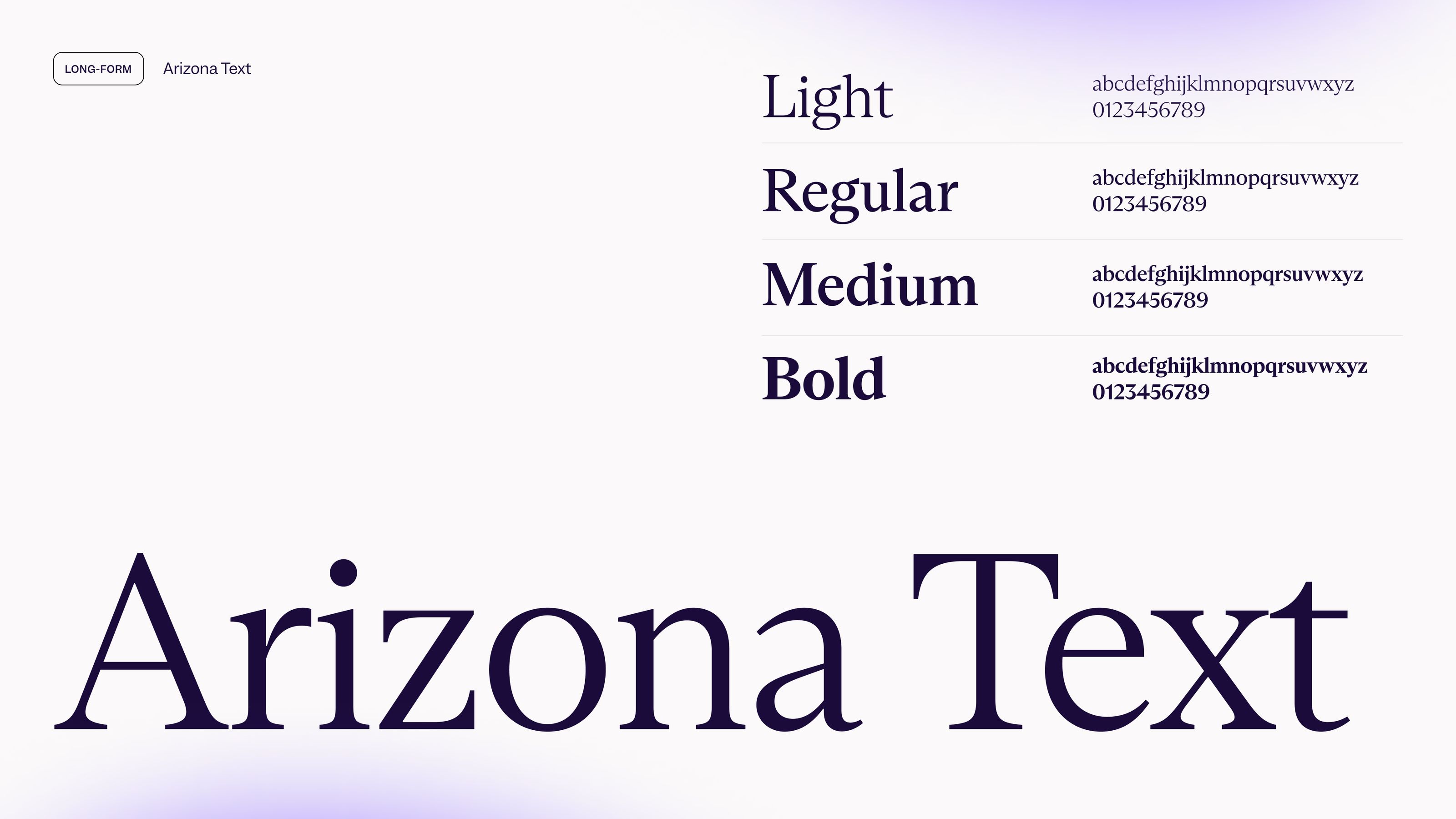 Secondary typeface breakdown using Arizona Text by Dinamo Type