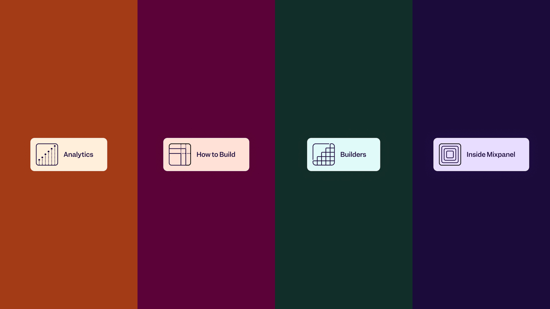 Preview of the blog category icons sitting on top of their category colors